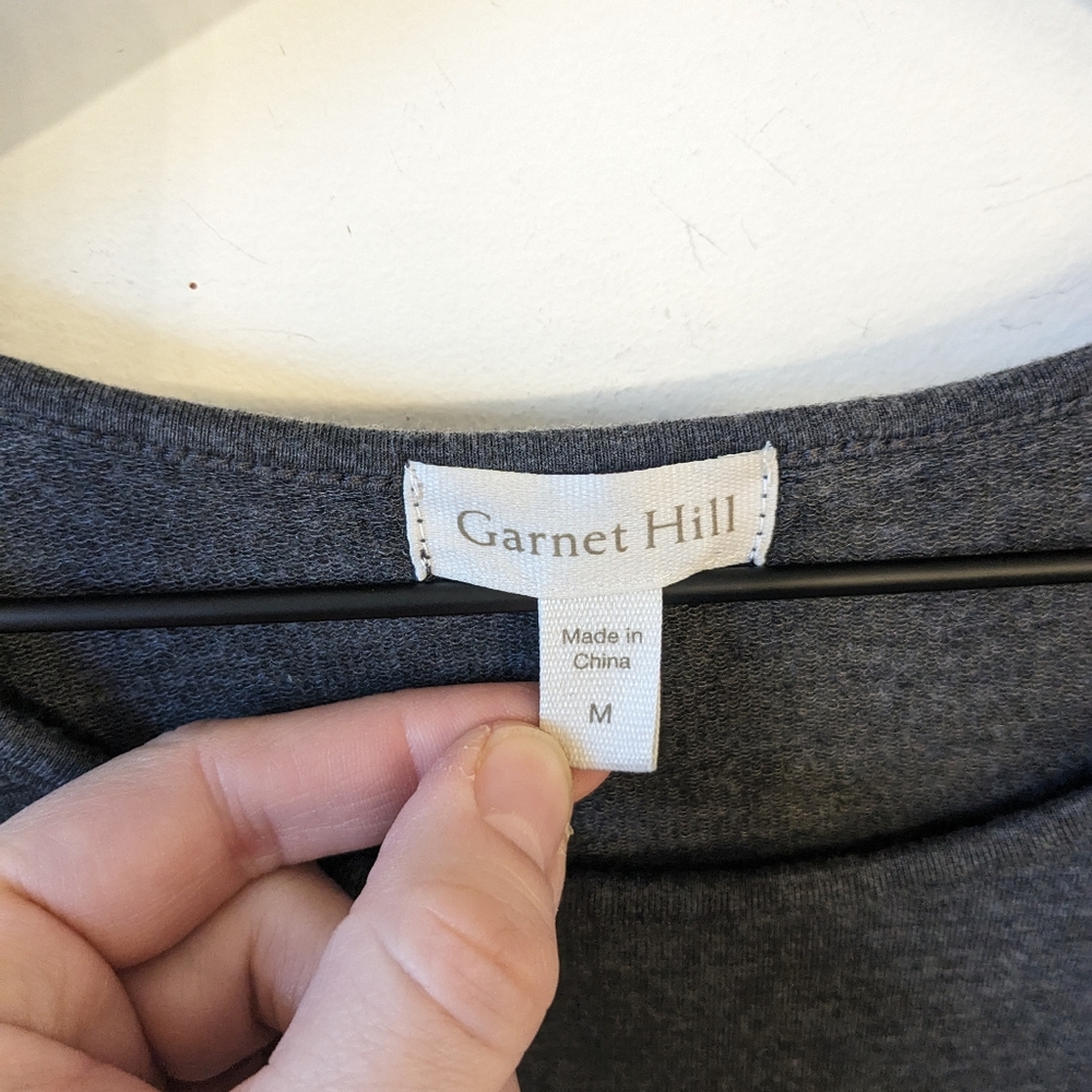 Garnet Hill Grey Tencel Lyocell A Lined Seamed Tunic - Picture 4 of 6